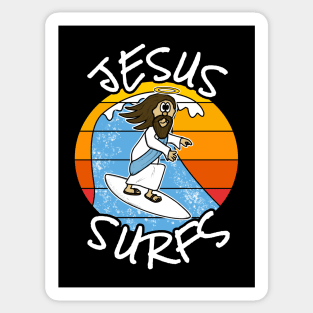 Christian Surfer, Jesus Surfs, Surfing Funny Sticker